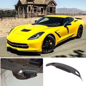 1-piece ABS carbon fiber textured car rearview mirror base cover set, suitable for 2014-2019 Corvette C7 models