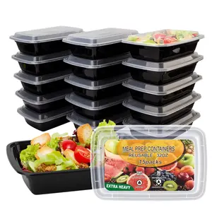 15 Pack Meal Prep Containers 32oz - Leakproof Reusable Food Containers with Lids, BPA-Free, Microwave/Dishwasher/Freezer Safe multicoloured reusable