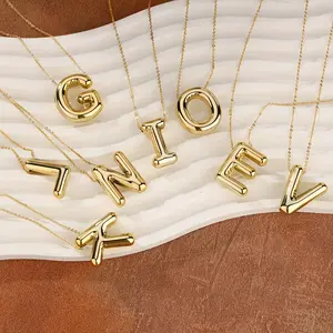 26 Letters A-Z Trendy Cute Acrylic Pendant Necklace Non-Fading Party Balloon Letter Pendants for Women