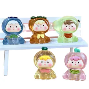 Fourth generation translucent cartoon fruit figurines live stream blind box surprise resin ornaments cute pieces