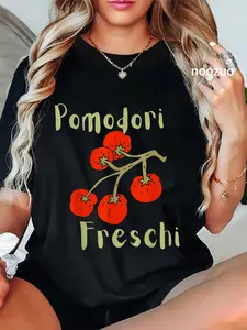 100% Cotton Pomodori Freschi Fresh Tomatoes Italian summer T-Shirt