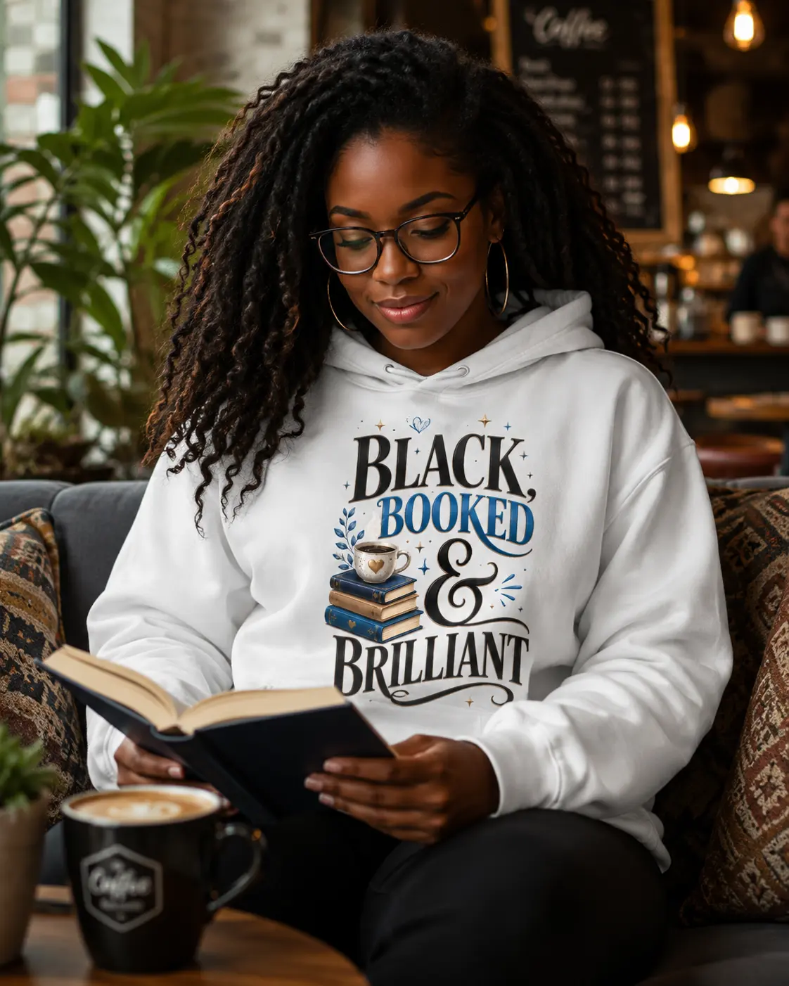 Hoodie - Black Booked & Brilliant