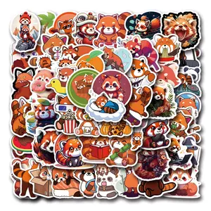 55-110 Sheets Small Panda Cartoon Stickers, Waterproof Decals for Car Luggage Stationery Phone Laptop Notebook Toy Journal