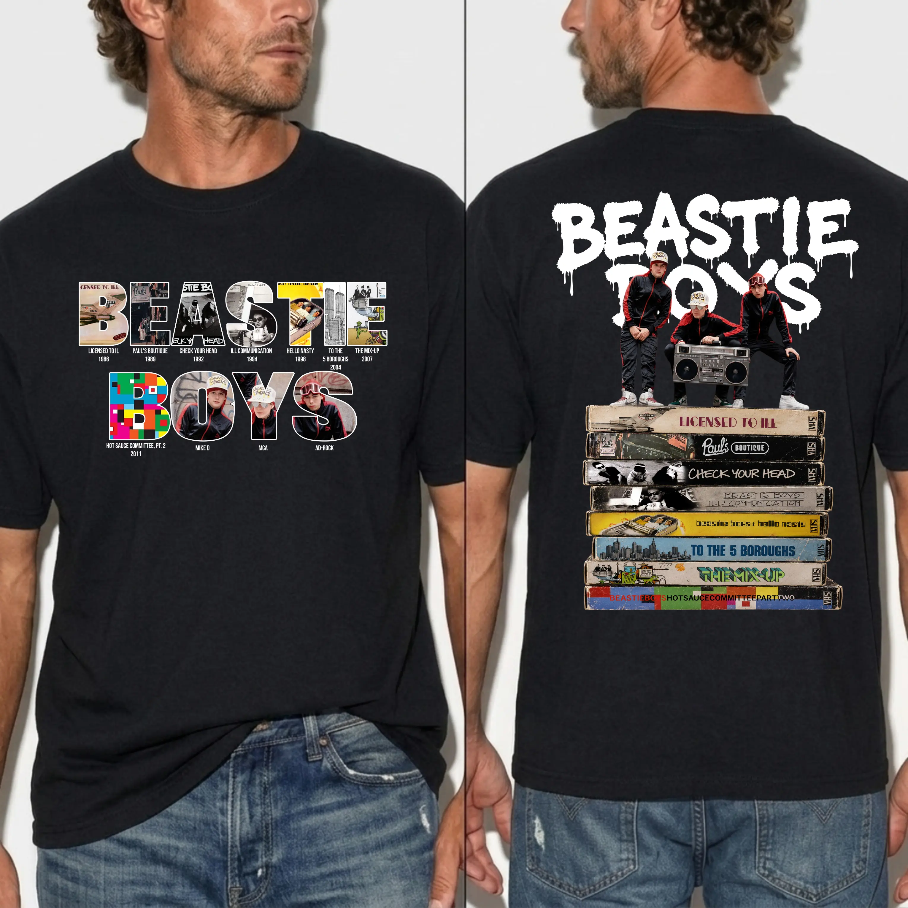Beastie Boys Full Album Tee, Vintage Vinyl Hip Hop Graphic T-Shirt, 90s CD Rap Shirt, Retro Band Streetwear, Music Lover Gift, MADE IN USA