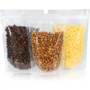 100 count Resealable Bags, 4.72 x 7.87 Inch Clear Stand Up Pouch Bags, Zipper Lock Food Storage Bags for Packaging , Candy, Snack, Spices, Herbs and Pet Food
