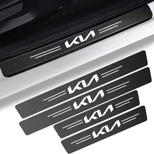 4pcs Carbon Fiber Texture Car Door Threshold Protector Decal Sticker, Fits Toyota Gr Camry Chr Corolla Rav4 Highlander Yaris Prado Prius