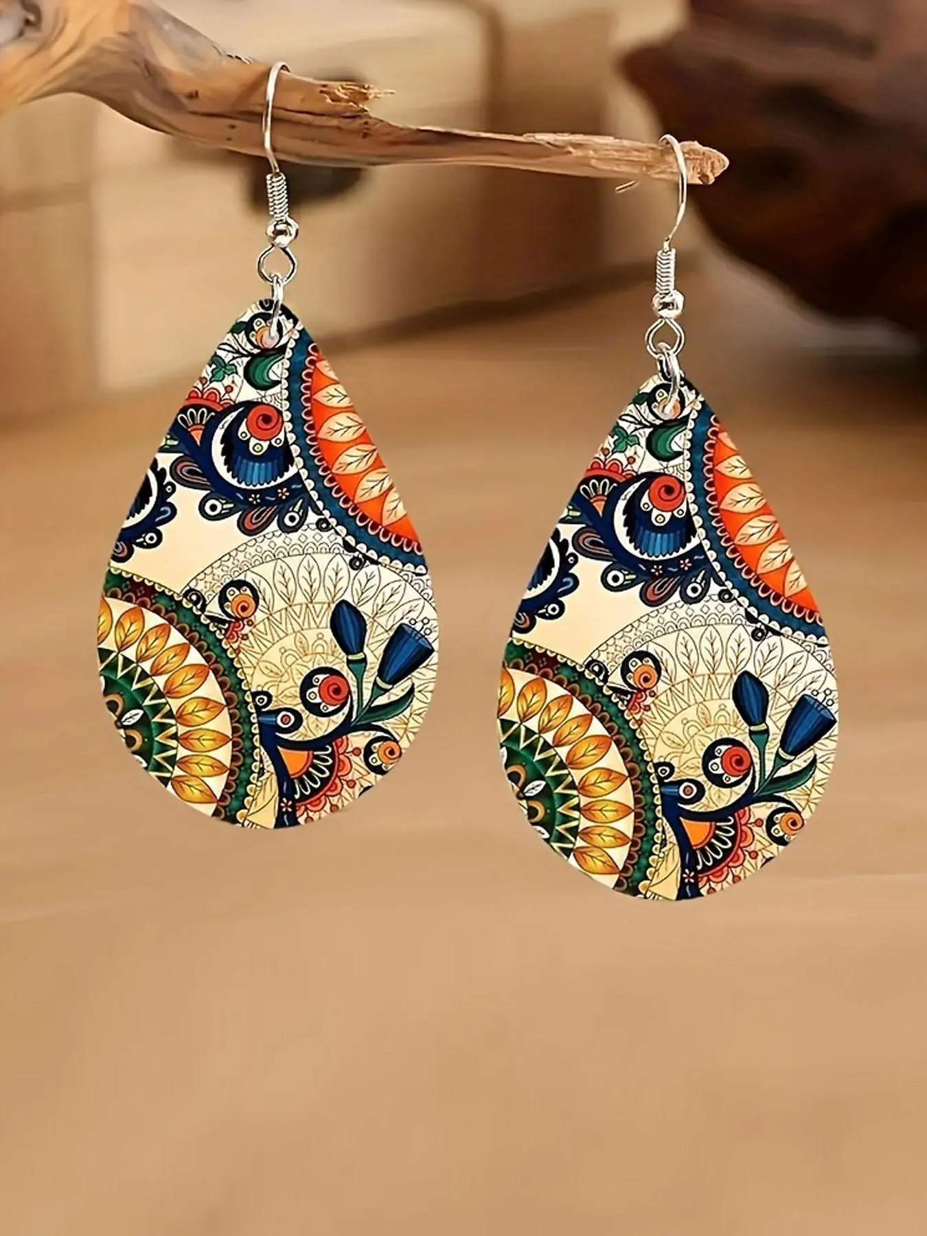 Boho Style Water Drop Shaped Dangle Earrings, Statement Earrings, Vintage Ethnic Style Jewelry for Women, Fashion Jewelry, Casual Trendy Jewelry, Trendy All-match & Exquisite Jewelry for Birthday Gift