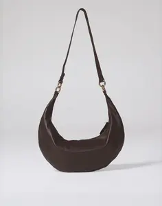 The Ring Bag - Versatile Slouchy Luxury Leather Zip-Top Convertible Crescent Bag Made in Italy