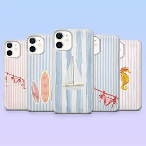 Summer Stripe Phone Case, Simple Line Pattern Cover, Minimal Aesthetic Protective Design Case