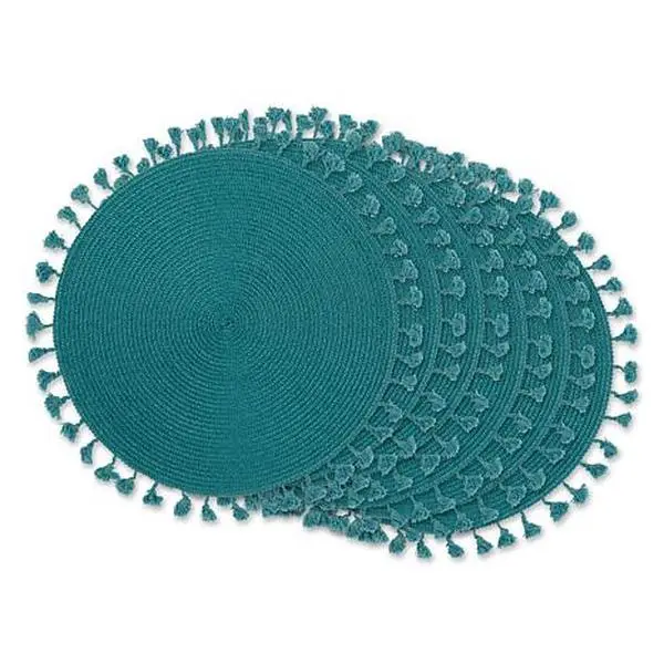 Design Imports Tassel Fringe PP Woven Round Placemat - Set of 6 Design Imports Tassel Fringe PP Woven Round Placemat - Set of 6