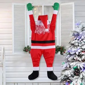 Funny Climbing Santa Wall Hanging - Christmas Decor for Door, Window, Yard, Car Trunk
