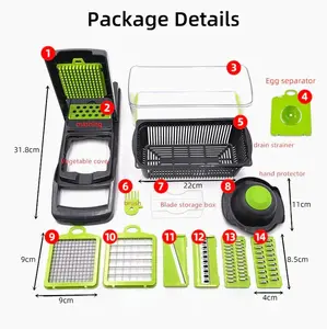 15-in-1 Vegetable Chopper & Slicer  Food Dicer for Onion, Veggies & Fruits | Quick Meal Prep Kitchen Cutter