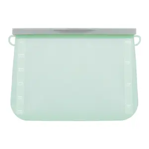 Explorinox Leak-proof Easy Seal Silica Gel Food Storage Bag 1 Gallon Transparent Good Sealing Multipurpose for Vegetables Fruits Freezer Home Use