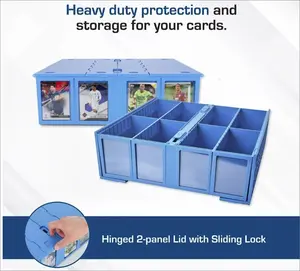 Collectible Card Bin/Case - (1-Count) 4-Row, Plastic Stackable Storage Box/Container/Organizer for Cards (Sports Cards/Pokemon/TCG/Naruto)