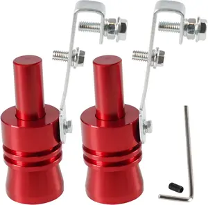 XL 2-Pack Red Universal Turbo Sound Whistle Muffler Pipe Simulator - Exhaust Noise Enhancer Compatible with Cars, Trucks, Motorcycles