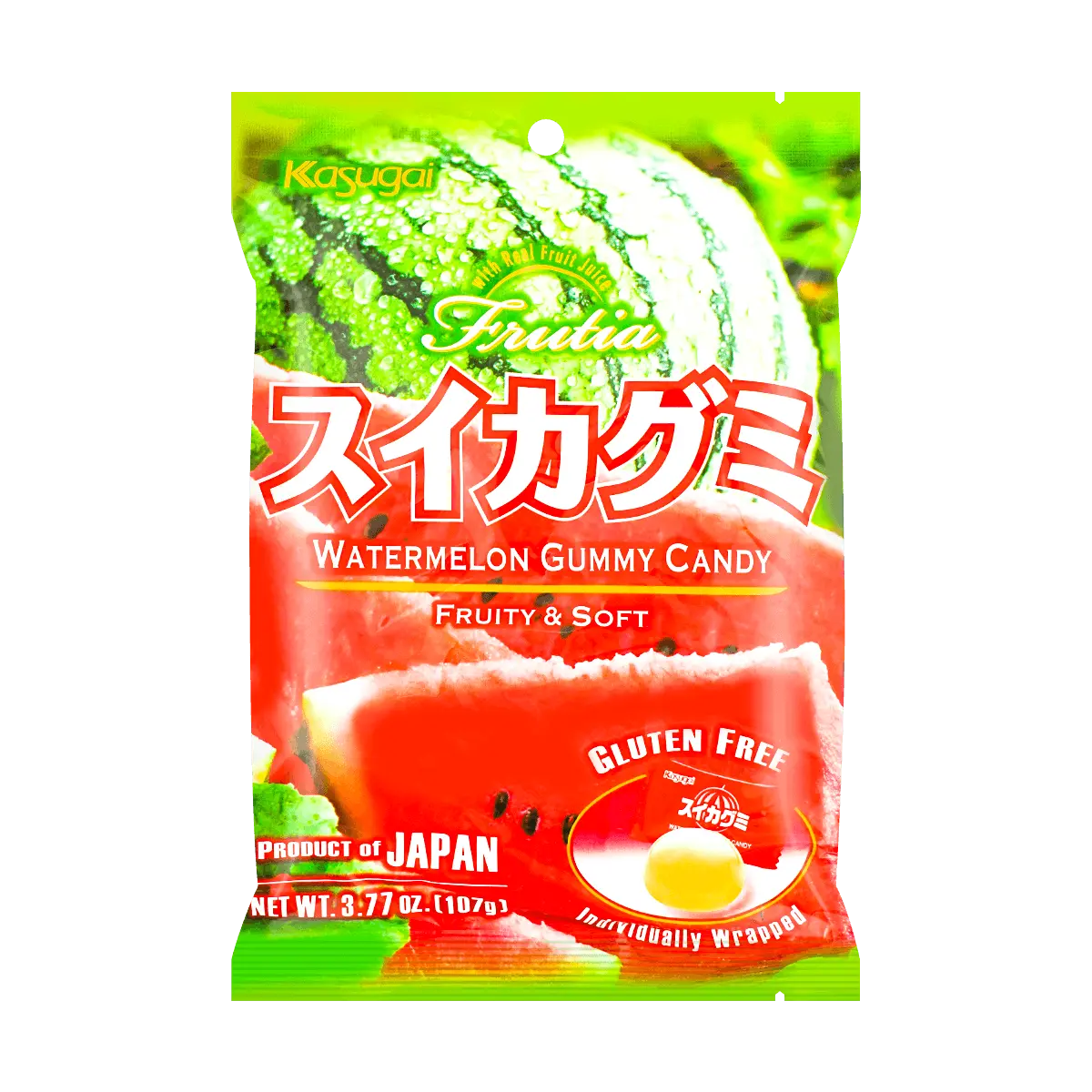KASUGAI Frutia Watermelon  Jelly Gummy Candy 107g