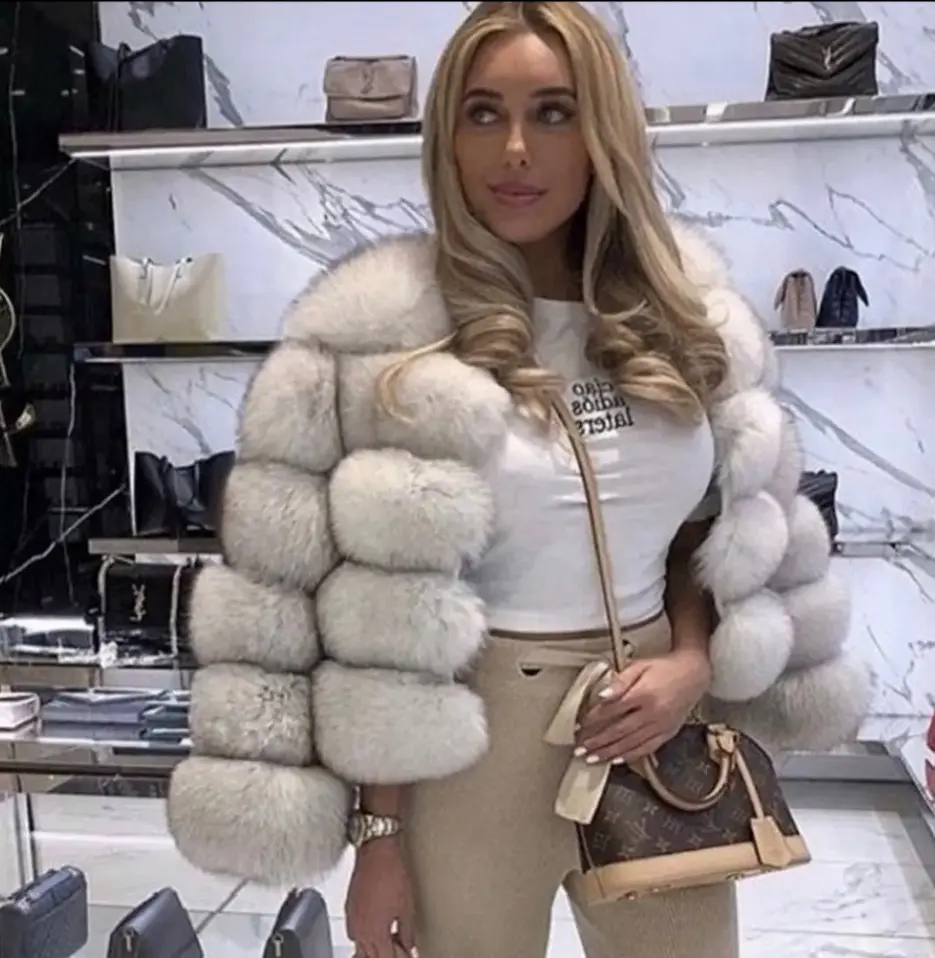 Chic Faux Fur Coat Womens Short Fluffy Jacket