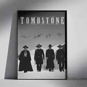 [NO FRAME] Vintage Tombstone Movie Poster, Wyatt Earp, Doc Holliday & Earp Brothers Walking Scene Decor Home, Classic Western Wall Art, Aesthetic Print