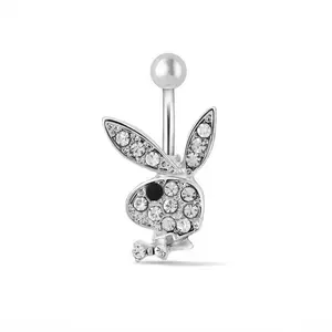 Silver Bunny Belly Piercing