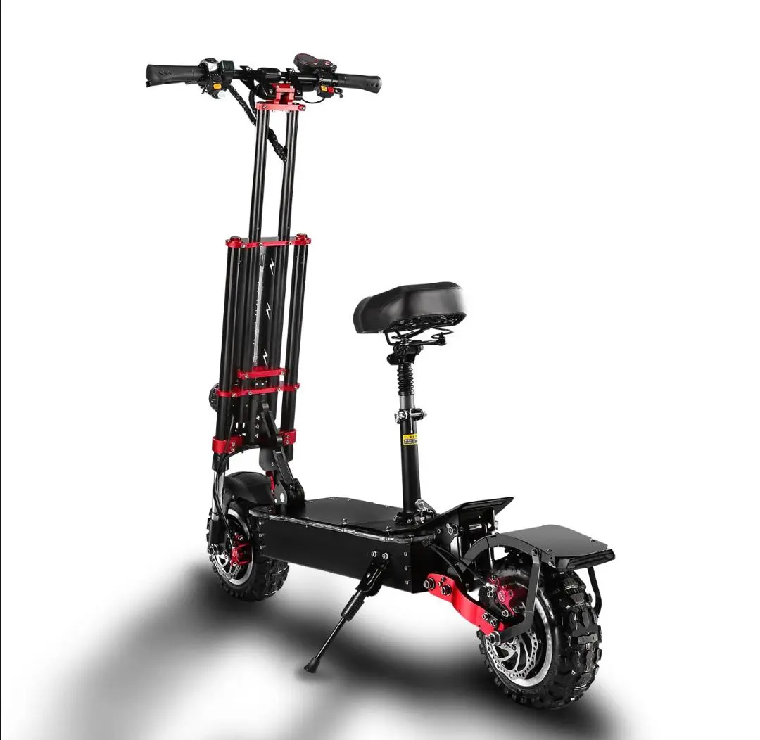 New Folding Dual Motor 60V 6000W Adult Electric Scooter 11in Off Road