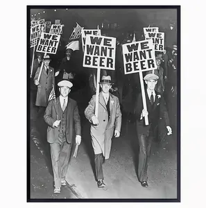 Vintage Prohibition Beer Poster - Unique Wall Art Decor for Home, Bar, Cafe - Funny Saying Retro Art Print - Bar Room Decor - Vintage Decorations - Bar Art - Retro Decor - Funny Saying Frame-Style Artistic Artwork