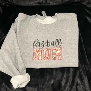 Baseball mom Embroidered Sweatshirt