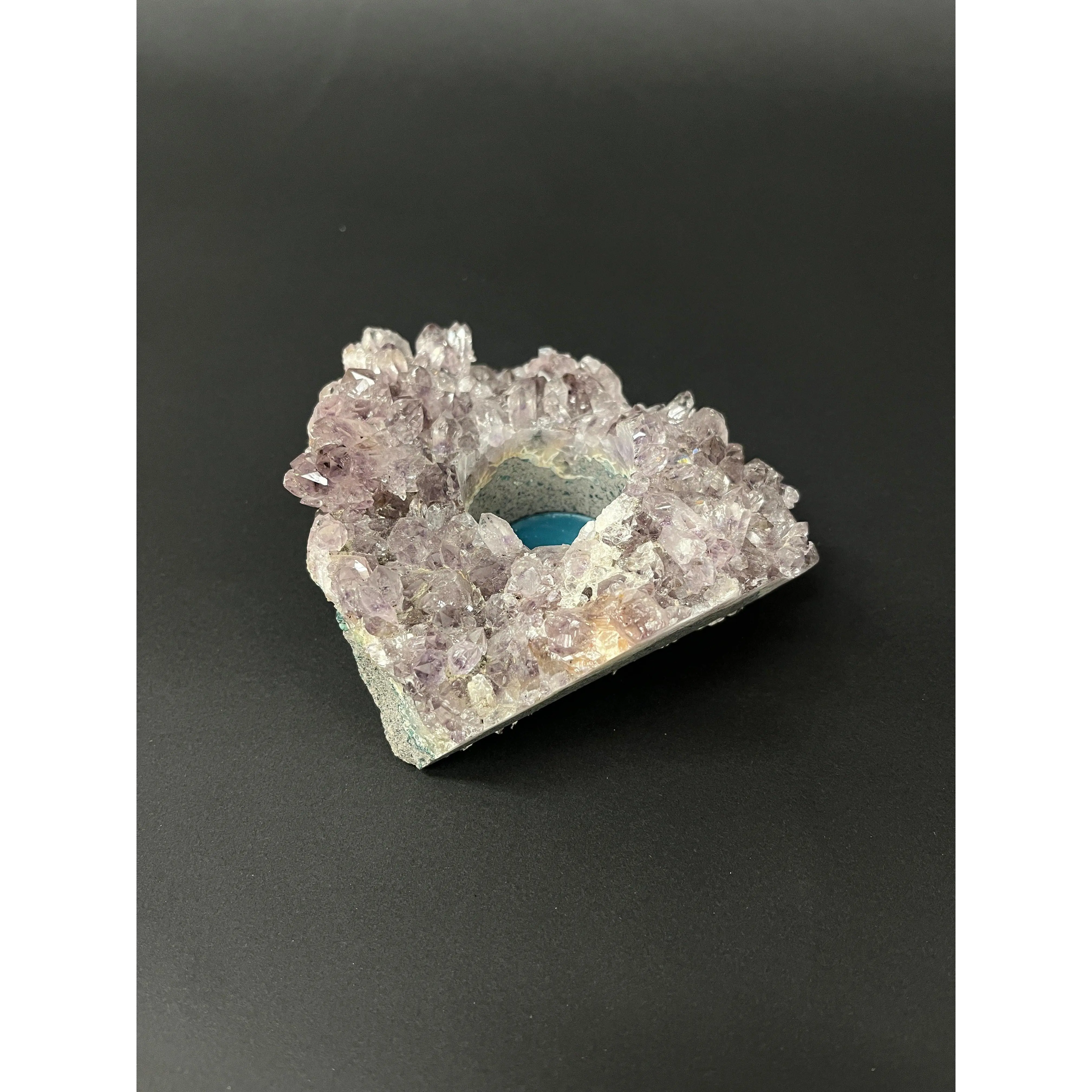 Natural Amethyst Candle Holder