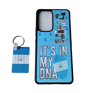 Nicaragua 505 Funda para Celular con Diseño Único "Está en Mi ADN" Incluye Llavero a Juego con Diseño de Bandera de Nicaragua