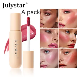 High-End 6-Color Pearlized Blush Liquid, Easy Blend Long-Lasting Natural Cheek Color, Luxury Makeup Essential, Matte Finish