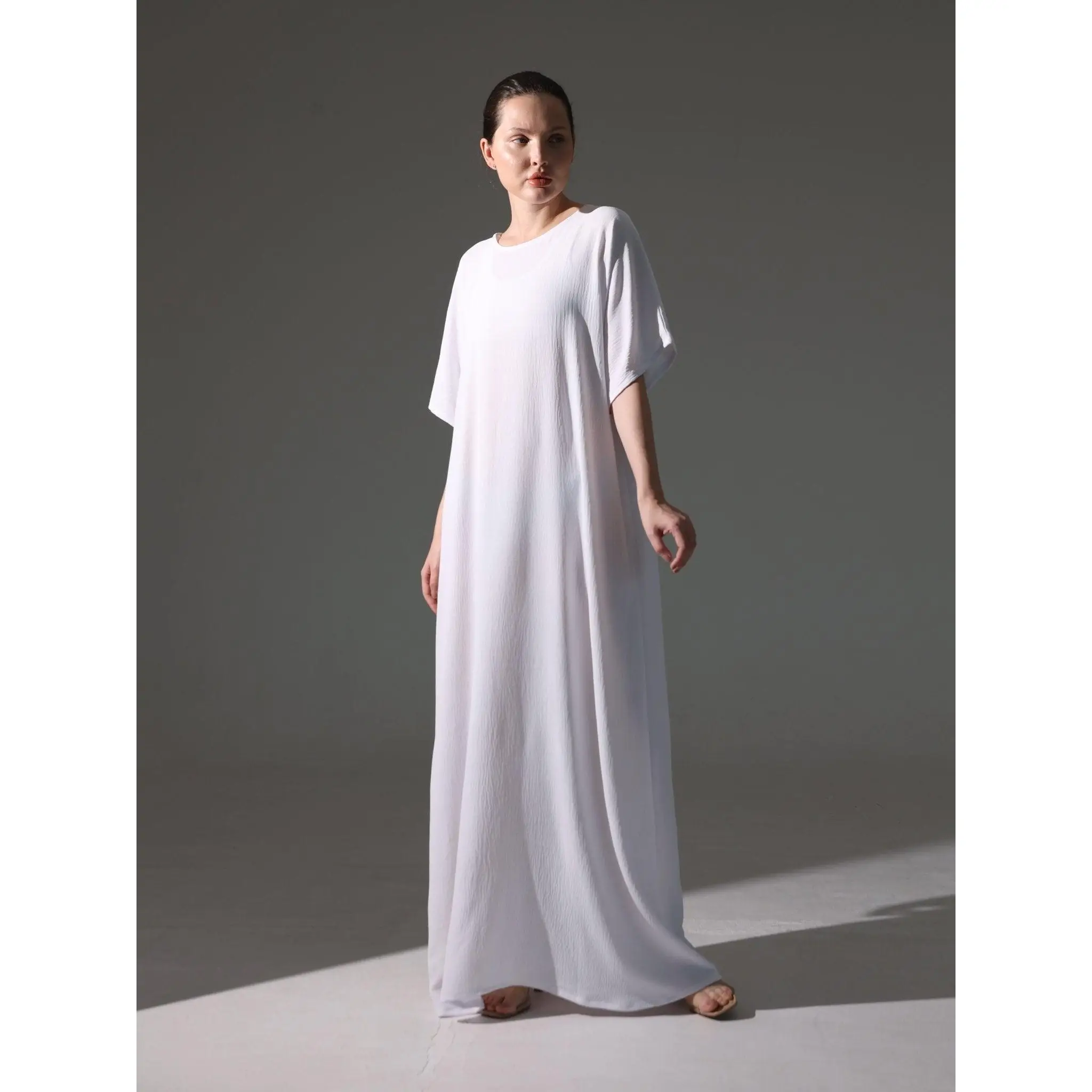 Crepe Abaya Inner Slip Dress - Elegant White Casual Womenswear