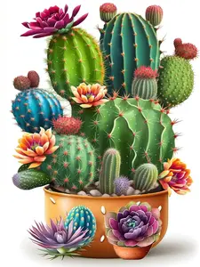 Flowers Diamond Painting Kits for Adults, Diamond Art Succulent Kits for Adults Beginners, 5D DIY Full Drill Diamond Dots Rhinestone Art Craft Kits for Home Wall Decor Gifts 15.7x11.8 Inch