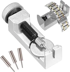 Metal Watch Link Removal Kit with 3 Extra Pins, Watch Strap Adjustment Tool for Watch Strap Resizing