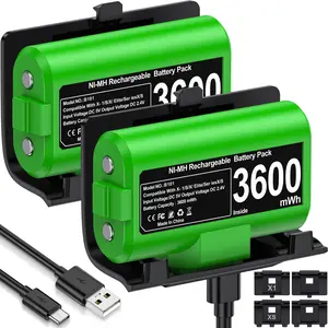 Rechargeable Controller Battery Pack with 4 Back Covers: USB C Charging Cable Xbox One X/S/Elite Controller Battery Play and Charger for X1 Series X/S