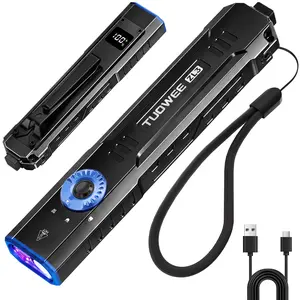 【tgreen's exclusive】TUOWEE ZL3 Rechargeable Flat EDC Flashlight, 1000 Lumens Pocket Tactical Light with UV, Green Light, Digital Display, USB-C Charging & IPX6 Waterproof summerwins