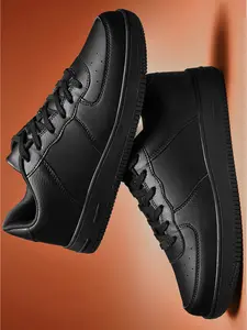 Men's Classic Low-Top Sneakers, Retro Casual Leather Shoes with Non-Slip Rubber Sole, Timeless Streetwear Style for Daily Commute, Walking & All-Match Outfits, Comfortable Fashion Footwear