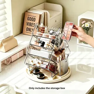 360° Rotating Christmas Tree Makeup Brush Organizer, Multi-Compartment Cosmetic Storage Box, Vanity Organizer， for Bathroom, Dresse，Beauty Gift, Rotatable Cosmetic Organizer