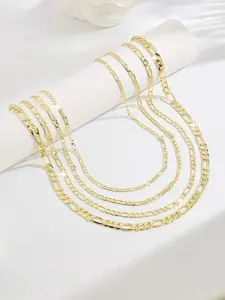 Fashionable Three-In-One Chain Necklace, 24-Inch Fidelio Chain, Punk Style, Copper Plated, Unisex Jewelry, All Seasons