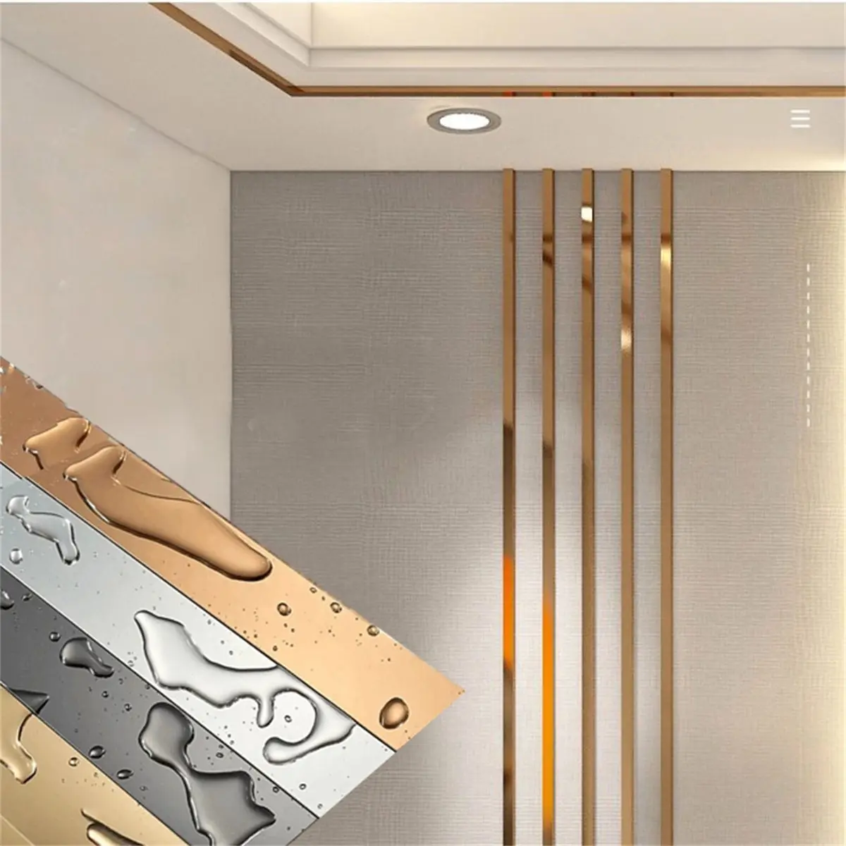 Stainless Steel Wall Edge Trim, 1 Count Modern Simple Wall Edge Trim, Wall Decorative Trim for Home Living Room Bedroom, Home Decor, Edging Border