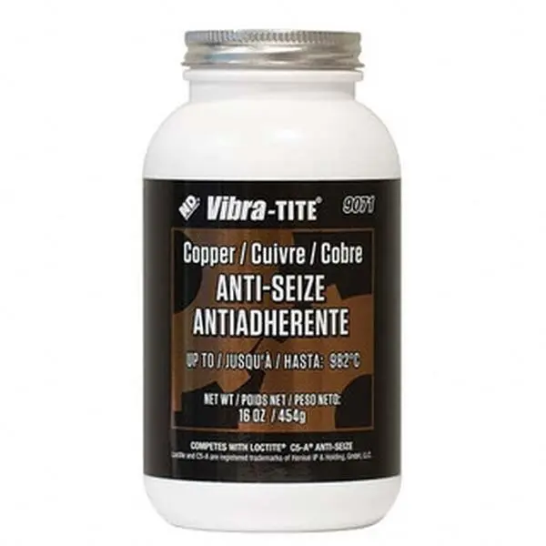 Vibra-Tite Copper Base Liquid Anti-Seize Lubricant (16oz Jar with Brush Cap), Prevents Seizing, Operating Temperature -65 to 1800°F, Model 90716, Minimum Order Quantity=1