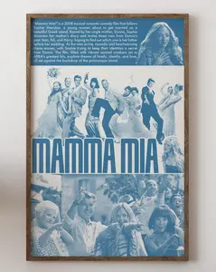 Mamma Mia Movie Poster, Wall Art Print, Bed Bedroom Wall Decor, No Frame