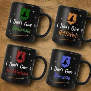 Funny Wizard House Ceramic Mug, I Don’t Care, Snarky Ravencrap Hufflefudge Gryffindamn Slythersnark Quote, Sarcastic Magic Gift for Fantasy Nerds
