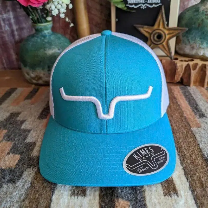 Western Longhorn Embroidered Trucker Hat | Adjustable Mesh Snapback Cap | Cowboy Rodeo Baseball Hat | Unisex Outdoor Cap