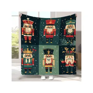 Cozy Nutcracker Christmas Flannel Throw Blanket - Soft, Warm & Versatile For Couch, Bed, Travel | Vintage Style All-Season Gift-30*40in
