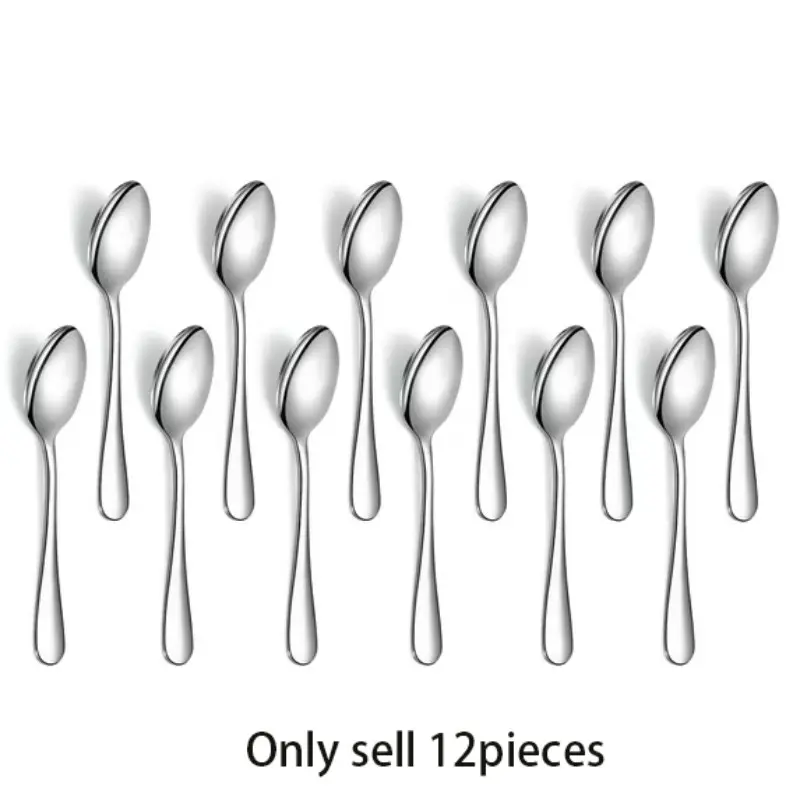 Set of 12 Teaspoons 5.5", Stainless Steel Coffee Spoons, Espresso Spoons, Small Dessert Tea Spoon, Durable & Elegant Design