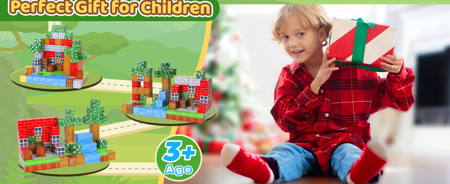 2024 Magnetic Blocks 110PCS, Jungle Theme, STEM Building Toys for Kids 6-10, Montessori Sensory Fidget Toy for Toddlers