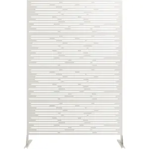 72" H White Decorative Metal Garden Fence 1PC - Rust-Proof Scroll Design, Easy Snap-Together Privacy Panels for Yard, Flower Bed & Patio, Steel, 72 In, Privacy Fence