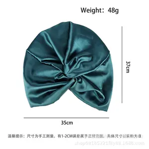 Simulated silk double-layer sleep cap, new cross-tie headscarf cap for beauty and hair care, elastic and available in multiple colors