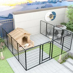 12 Panels Heavy Duty Metal Playpen with door,39.37"H Dog Fence Pet Exercise Pen for Outdoor 16/12/8/6 Panels