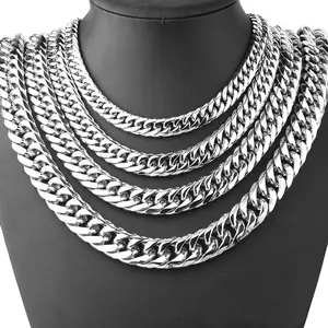 GTHIC Heavy Men’s Stainless Steel Cuban Link Chain Necklace Necklace Fashion Versatile Link for Daily Wear
