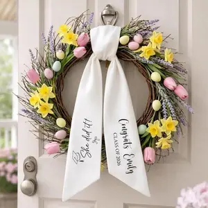 Personalized Graduation Wreath Sash 2026, Custom Name Congrats Grad Door Bow, Class of 2026 Graduation Door Decor, Senior Grad Gift
